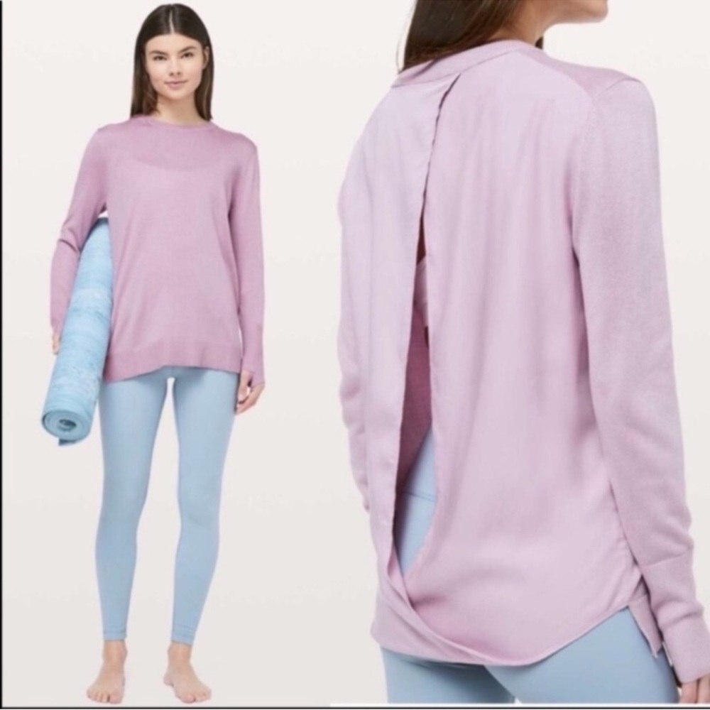 Lululemon Still At Ease Open Back Sweater Size 6‎ Cashmere Blend